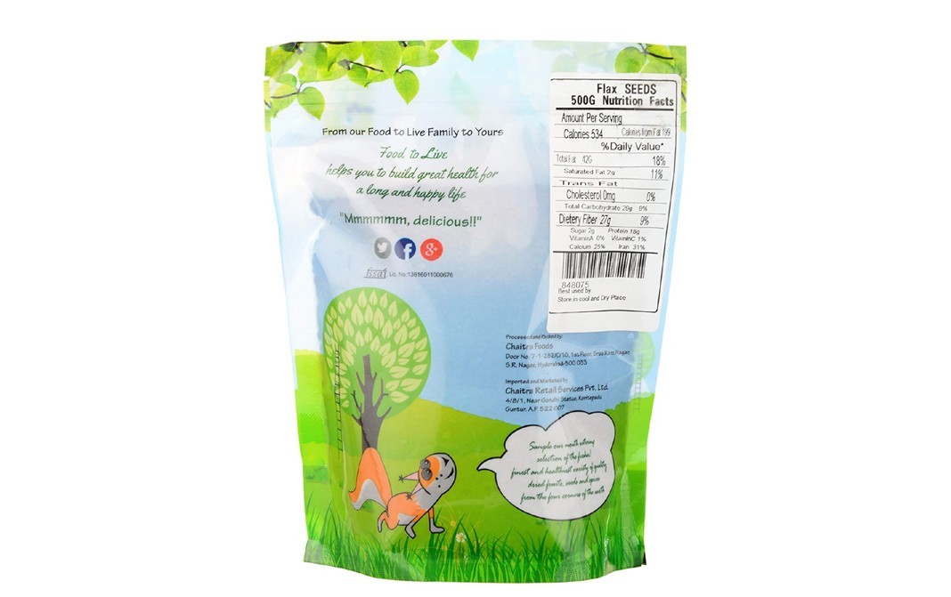 Food to Live Flax Seeds    Pack  500 grams